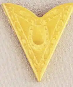 Western-themed gold bolo tie holder with horseshoe detailing